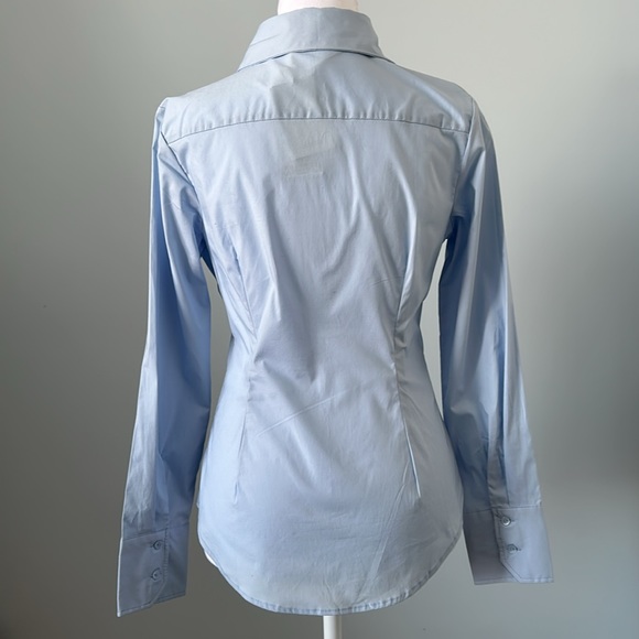 MANGO Fitted Cotton Shirt Sky Blue NWT - Picture 6 of 10
